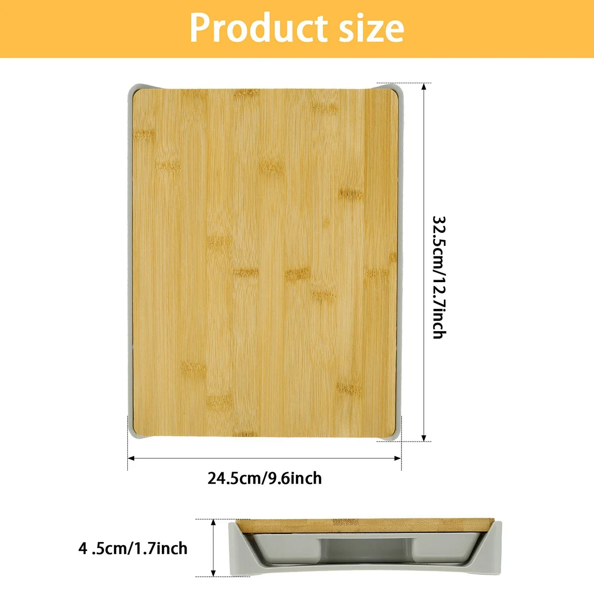 2-in-1 Bamboo Cutting Board with Removable Drawer – Space-Saving & Eco-Friendly