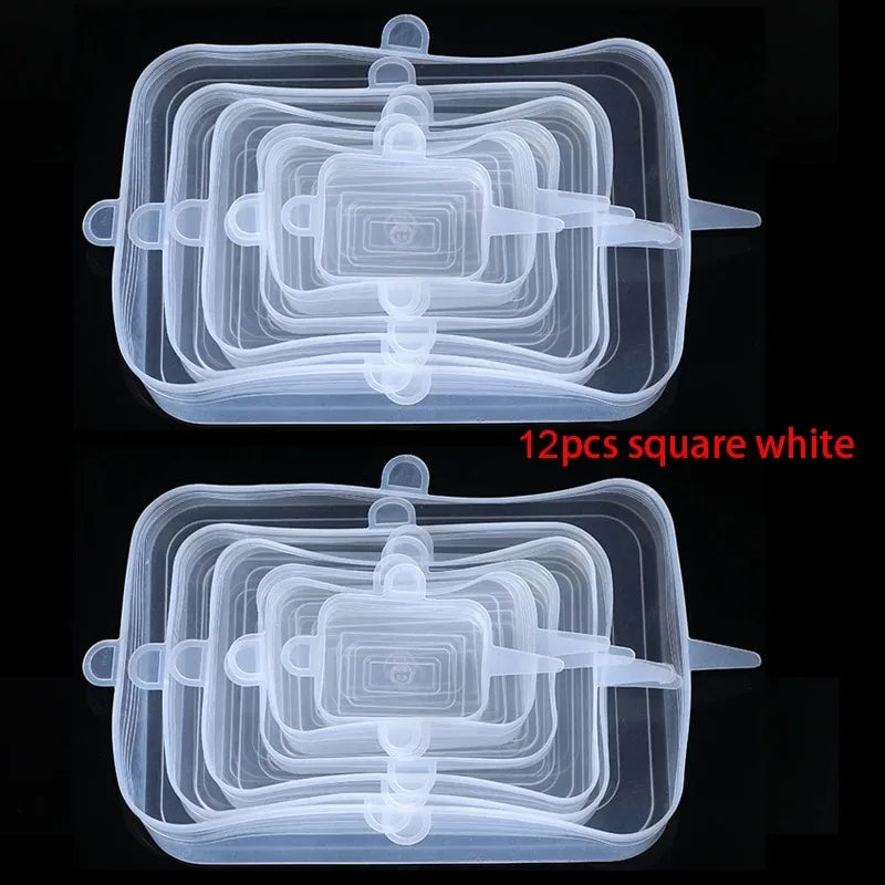 12-Piece Reusable Silicone Stretch Lid Set – Airtight, Eco-Friendly Food Covers