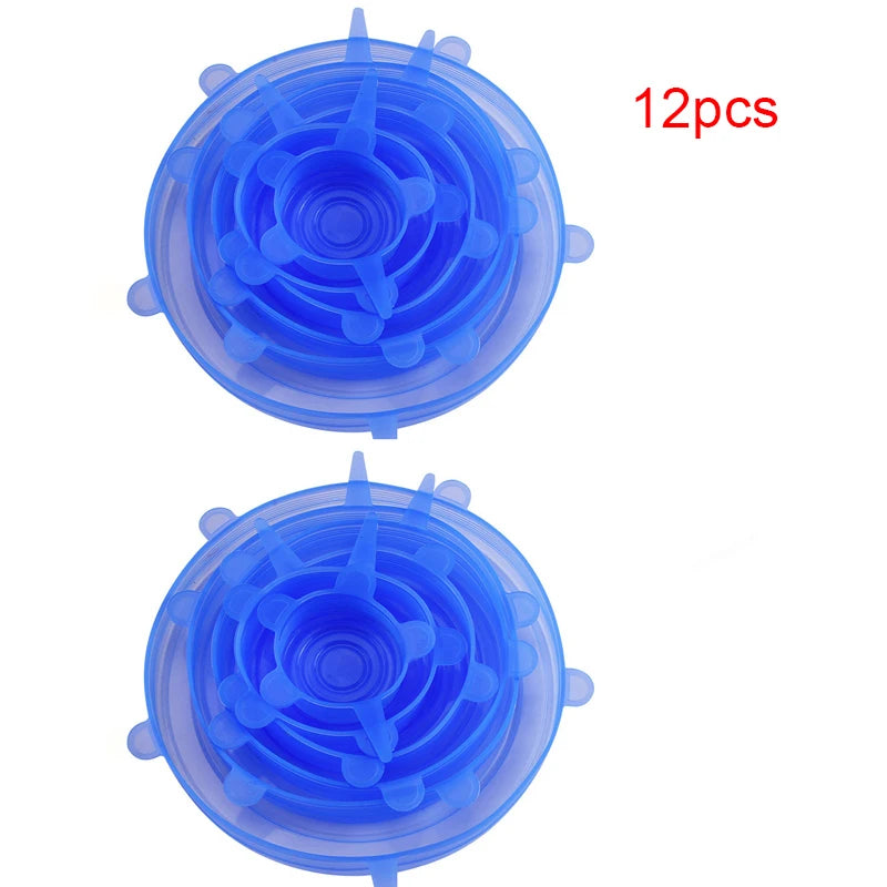 12-Piece Reusable Silicone Stretch Lid Set – Airtight, Eco-Friendly Food Covers