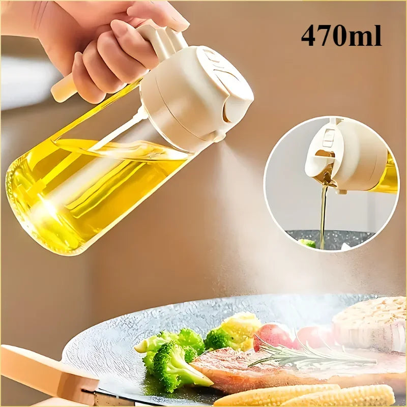 470ml Glass Oil Spray Bottle – Refillable, Eco-Friendly Cooking Mist Dispenser