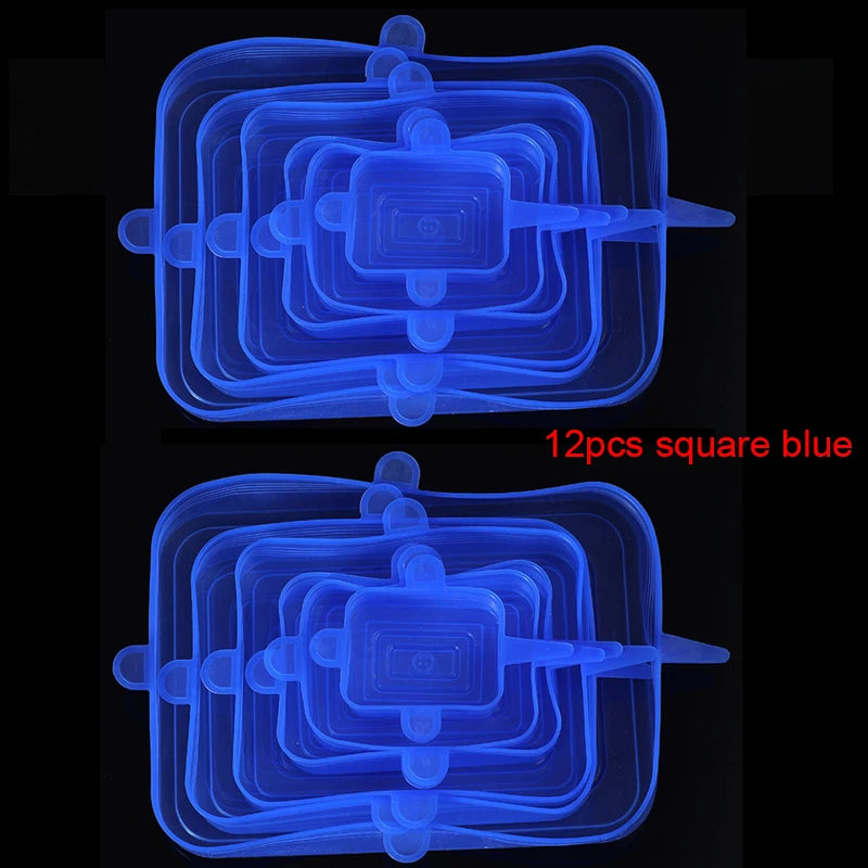 12-Piece Reusable Silicone Stretch Lid Set – Airtight, Eco-Friendly Food Covers