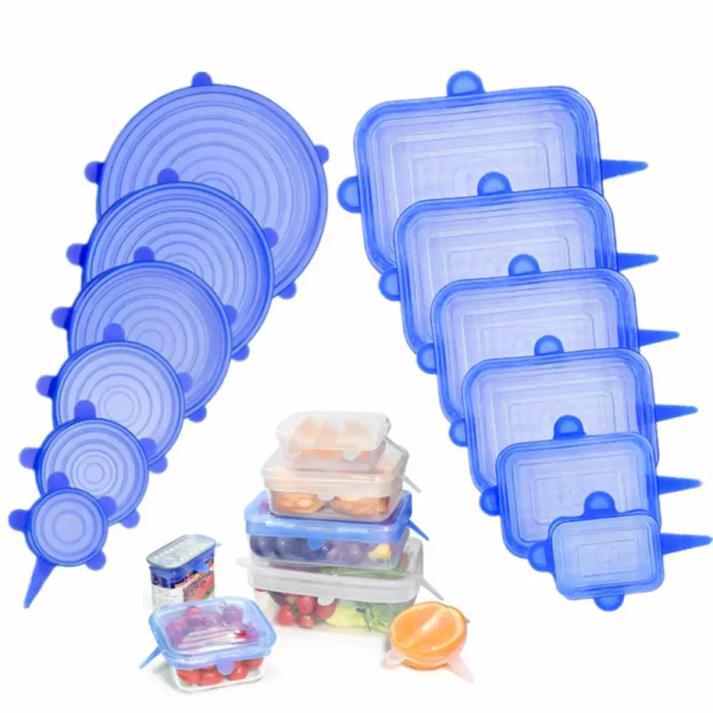 12-Piece Reusable Silicone Stretch Lid Set – Airtight, Eco-Friendly Food Covers